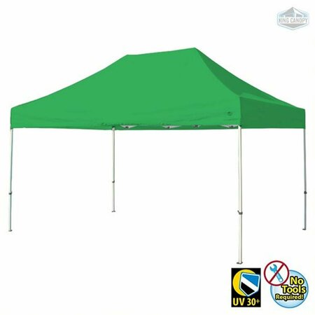 KING CANOPY 10 x 15 ft. White Frame Instant Pop Up Tuff Tent with Green Cover TTSHAL15GR